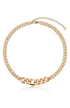 Oversized links center this glossy curb-chain necklace that's perfect to layer or wear solo for an extra dose of shine. 15" length; 3" extender Lobster clasp closure Goldtone plate Imported Ring Watch, Keep Jewelry, Chain Link Necklace, Curb Chain, Link Necklace, Ring Necklace, Card Wallet, Chain Link