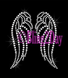 the blingz day logo is shown on a black background with white and pink wings