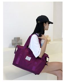 Material: Nylon Gender: Neutral/Both Men and Women Pattern: Solid Color Style: Asexuality Fashion Element: Contrast Color Occasion: Business Trip Bags Purple, Swimming Workout, Business Trip, Purple Bags, Color Style, Business Travel, Travel Bags, Contrasting Colors, Gender Neutral