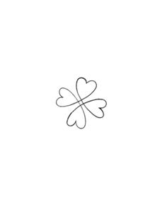 the four leaf clover is drawn in black ink