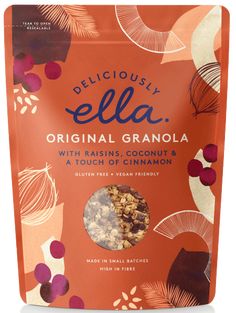 deligiously ella granola with raisins, coconut and peaches