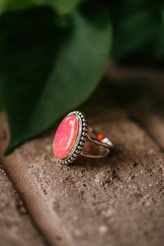 The Goldie Ring | Pink – Goldie Lew Jewelry Pink Jewerly, Navajo Turquoise Jewelry, Pink Opal Ring, Western Accessories, Bold Rings, Stylish Bracelet, Western Jewelry, Split Shank, Opal Stone