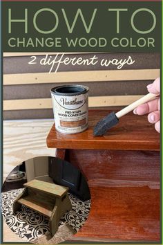 Do you have some wood furniture with a color of wood  you aren't fond of? Let's change the color of that wood. Here are two different methods to change or alter the wood color into something you love. Changing Stain Color On Wood, Natural Wood Color Paint, Wood Makeover, Wood Entry Table, Varathane Stain, Cherry Wood Furniture, Maple Furniture, Painting Hacks, Cherry Furniture