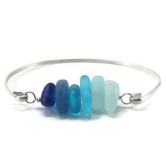 Silver Ombre, Silver Jewelry Diy, Beachglass Jewelry, Fun Jewelry, Glass Bracelet, Elegant Bracelet