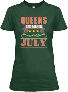 queens are born in july women's t - shirt with stars on the chest