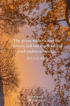 the grass waters and the flowers fall but the word of god entrudes forever