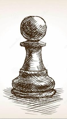 a drawing of a chess piece