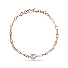 Add some sparkle to your wrist with the Hearts Diamond Bracelet. This charming 14K gold bracelet features diamonds totaling 0.20 carats, making it the perfect accessory for any occasion. The minimalist design is ideal for layering with other bracelets or wearing solo as a statement piece. Gift yourself or a loved one this timeless piece of jewelry and add a touch of elegance to any look. Heart-shaped Diamond Bracelets For Formal Occasions, Elegant Heart-shaped Diamond Bracelet, Heart-shaped Diamond Bracelet For Formal Occasions, Diamond Heart-shaped Jubilee Bracelet, Classic Heart-shaped Diamond Bracelet, Elegant Diamond Bracelets For Valentine's Day, Heart-shaped Diamond Tennis Bracelet With Accents, Diamond Heart Bracelet With Brilliant Cut As Gift, Elegant Diamond Tennis Bracelet For Valentine's Day