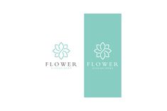 the flower logo is shown in two different colors