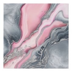 an abstract painting with pink and grey colors