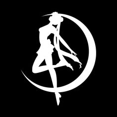 the silhouette of a woman standing in front of a moon with her legs spread out