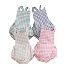 Cuddle your little bundle in this PAULINA Checkered Romper! Soft and comfortable for baby boy or baby girl, this romper comes in four warm tones perfect for the season. Cute Cotton Gingham Bubble Romper, Cute Gingham Cotton Bubble Romper, Cute Gingham Bubble Romper, Playful Gingham Cotton Bubble Romper, Playful Gingham Bubble Romper For Playtime, Playful Cotton Bubble Romper For First Birthday, Rompers, Cream