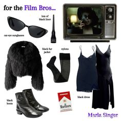 an assortment of clothing and accessories for the film bros