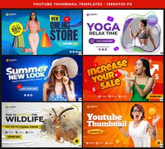 50 Youtube Thumbnail Templates News Thumbnail, Sale Marketing, Thumbnail Sketches, Cover Art Design