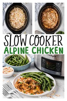 slow cooker alpine chicken with green beans and rice