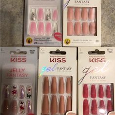 Lot Includes: #84139 Kiss Long Length Jelly Fantasy 28 Sculpted Nails Ultra Smooth Finish #60671 Kiss Long Length Gel Fantasy Collection 28 Nails #88124 Kiss Long Length Jelly Fantasy On Trend Translucent Nails Ultra Smooth Finish 28 Nails Kiss Xl Length Gel Fantasy High Volume Gel 28 Nails #85701 Kiss Long Length Gel Fantasy High Volume Gel 28 Nails Sculptured All Packages Never Opened All Packages Come With Adhesive Tabs And Glue Translucent Nails, Kiss Gel Fantasy Nails, Kiss Press On Nails, Glossier Bag, Fantasy High, Maroon Nails, Sculpted Nails, Kiss Nails, Fantasy Nails