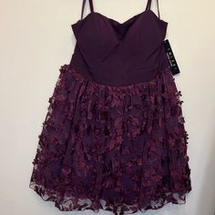 Nwt Trixxi Clothing Company Purple Homecoming Semi-Formal Dress With Beautiful Floral Skirt, Size 15 Purple Homecoming, Trixxi Dress, Semi Formal Dress, Homecoming Dress, Clothing Company, Formal Dress, Semi Formal, Color Purple, Homecoming Dresses