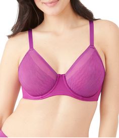 From Wacoal&#x2C; this bra features: Lightweight&#x2C; seamless full figure cupsUnderwire supportLifts bust up to one inchBonded neckline lies flat for a sleek lookTwo-ply fabric band Fully adjustable strapsHook-and-eye back closureNylon/spandexHand wash/line dryImported. Solid Color Underwire Bra With Padded Cups, Solid Underwire Bra With Padded Cups, Contoured Underwire Bra With Removable Pads, Contoured Full Coverage Padded Bra, Underwire Nursing Bra With Moderate Coverage, Contoured Full Cup Bra With Padded Cups, Underwire Bra With Removable Pads In Nylon, Underwire Nylon Bra With Removable Pads, Nylon Underwire Bra With Removable Pads