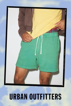 Wear your way, every day BDG Bonfire sweatshorts in a washed-soft knit. Easy drawstring shorts in a mid-length fit complete with pockets front and back. Urban Outfitters exclusive. Features BDG Bonfire volley sweatshorts From our BDG Bonfire collection 6" inseam volley shorts Lightweight washed-soft knit Front & back pockets Adjustable drawstring waist UO exclusive Content + Care 60% Cotton, 40% polyester Machine wash Imported Size + Fit Model in Black is 6’1.5" and wearing size Medium Measureme Urban Outfitters Casual Relaxed Fit Shorts, Urban Outfitters Cotton Shorts With Pockets, Urban Outfitters Summer Shorts With Pockets, Urban Outfitters Green Casual Shorts, Compressive Outdoor Shorts, Green Fits, Women Men Shoes, Drawstring Shorts, Mens Bottom