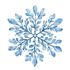 a blue snowflake is shown in the middle of it's image on a white background