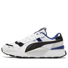 Puma Rs 2.0 Futura Running Shoes White/Black/Blue 374011-14 (SNKR/Casual/Low Top/Non-Slip) Casual Puma Running Shoes For Jogging, Dynamic Puma Sneakers For Jogging, Modern Puma Running Sneakers, Modern Puma Sneakers For Running, Puma Low-top Running Shoes For Streetwear, Functional Puma Sneakers, Low-top Puma Running Shoes For Streetwear, Functional Puma Sneakers With Logo, Puma Slip-on Sports Sneakers