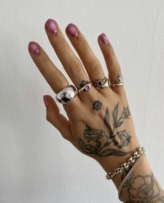 Palm Hand Tattoo, Hand Palm Tattoos, Sophie Floyd, Leg Henna, Ring Stacks, Tattoo Flowers, Hand Tats, Hand Palm, Tattoo Now