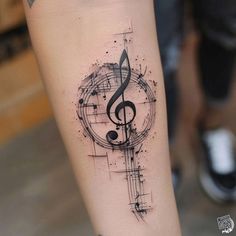 Radiant Music Note Tattoo Design Kit Clef Note Tattoo, Music Clef Tattoo, Treble Clef Tattoo Unique, Floral Music Tattoo, Music Tattoo Arm, Percussion Tattoo, Music Note Tattoo For Men, Music Notes Tattoo Designs, Note Tattoo Design