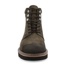 Introducing the M006 by Taft 365, a classic casual lace-up boot you can wear on repeat. These boots have a round-toe design and a cushioned insole for a comfortable step. Made from genuine leather, they come with an extra insole that you can customize to get the perfect fit. These boots are versatile but bold with cool contrasting color details and a rubber wedge heel. Classic Casual, Men Model, Casual Lace, On Repeat, Toe Designs, S Models, Lace Up Boots, Wedge Heels, Contrasting Colors