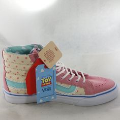 Toy Story Bo Peeps! These Bo Peeps Are Gorgeous! The Color Combo And Perfect Disney Design Makes This Shoe Classic These Shoes Have Never Worn I Don't Want To Get Them Dirty! They Are Just So Disney I Can’t Be The One Who Puts Them On The Pavement! New With Tags. Vans Skate Shoes With Laces For Spring, Multicolor Round Toe Skate Shoes For Spring, Vans Canvas Shoes With Round Toe, Cute Yellow Sneakers For Spring, Pink Canvas Shoes With Gum Sole And Round Toe, Fun Vans Sneakers With Round Toe, Spring Vans Sneakers, Pink Canvas Shoes With Gum Sole, Cute Vans Sneakers For Spring