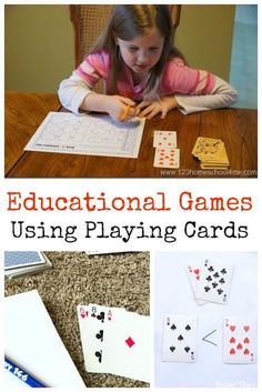 the educational games using playing cards are great for kids to practice their handwriting and spelling skills