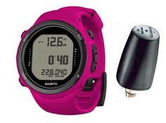 a pink watch next to a digital thermometer