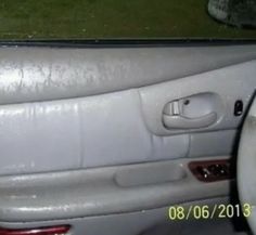 the inside of a car door is shown