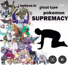 the poster for pokemon's upcoming game, i believe in ghost type superheros