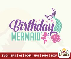 happy birthday mermaid svg file