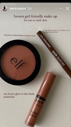 Nyx Butter Gloss Tan Skin, Brown Skin Makeup Products, Brown Girl Makeup Products, Nyx Butter Gloss Dark Skin, Makeup Tip, Subtle Makeup