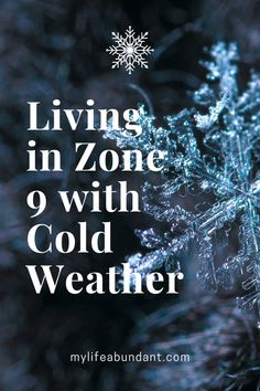 a snowflake with the words living in zone 9 with cold weather