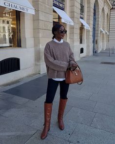 Aïda Badji Sané on Instagram: “About today 🍁 Jumper: @arket (Pr new collection) Shoes & bag @dune_london (Pr old) Shirt @ralphlauren Jean's @allsaints” Shirt Under Sweater, Autumn Shirt Outfit, Classic Fashion Looks, Button Down Outfit, Casual Weekend Outfit, Knitwear Trends, About Today, Shoes Bag, Old Shirts