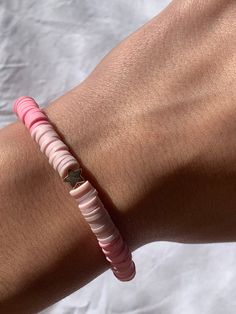 preppy pink beaded bracelet Pink Summer Jewelry For Everyday, Dainty Pink Beaded Friendship Bracelets, Pink Jewelry With Round Beads For Everyday, Everyday Pink Beaded Jewelry, Trendy Pink Jewelry With Bracelet Strap, Dainty Pink Round Bracelet, Pink Tiny Beads Stretch Bracelet, Pink Tiny Beads Round Jewelry, Pink Stretch Bracelet With Tiny Beads