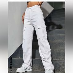 Super Cute They Were Just Too Big On Me Cargo Pants Pockets, Haut Transparent, Straight Cargo Pants, Popular Jeans, Ripped Jeans Women, Cargo Pants Style, Oversized Jeans, Denim Skirt Women, Denim Patterns