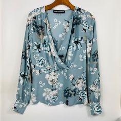 Paris Blue, Blue Floral Top, Paris Blues, Pretty Blouses, Light Blue Background, Karl Lagerfeld Paris, Floral Top, Blue Background, Karl Lagerfeld