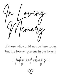 a quote that says in loving memory, if those who could not be here today are forever