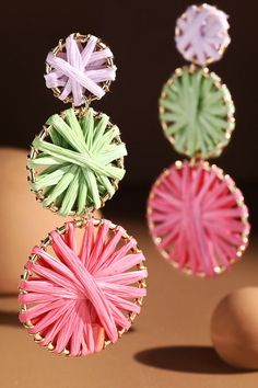 So fun, we just love these earrings!! Lightweight and fresh colors you'll wear them all Summer long! - raffia - 3.5" long Raffia Earrings Diy, Chic Green Jewelry For Spring, Chic Green Spring Jewelry, Trendy Multicolor Earrings For Vacation, Trendy Green Earrings For Spring, Trendy Pink Earrings For Vacation, Chic Multicolor Spring Jewelry, Chic Multicolor Summer Jewelry, Colorful Dangle Earrings For Spring