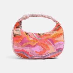 Made In India 16″ X 10″ X 2.5″ (40.6 X 25.4 X 6.4 Cm) Top Zip Closure Lined Interiors Zip Pocket Inside Funky Purses, Beaded Shoulder Bag, Coach Leather Bag, Ombre Pink, Colorful Bags, Metallic Heels, Best Handbags, Purse Styles, Beaded Purses