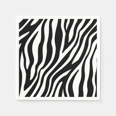 black and white zebra print paper napkin