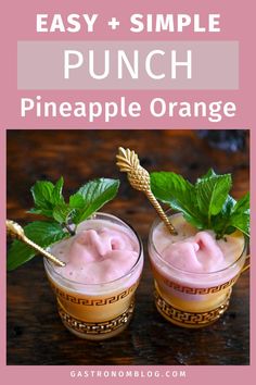 orange pineapple orange punch in gold trimmed punch cups topped with raspberry sherbet and mint leaves Pineapple Orange Punch, Pineapple Sherbet, Sherbet Punch Recipes, Sherbet Punch, Orange Punch, Punch Recipe, Party Punch, Punch Recipes