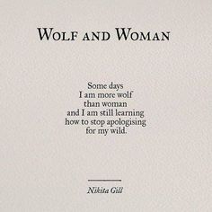 an image of a book with the title wolf and woman written in black on it