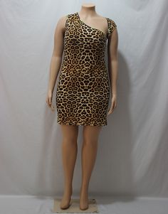 Plus Size Summer Leopard Print Irregular Asymmetric Collar Sexy Dress - Leopard,4XL Fitted One-shoulder Dress With Asymmetrical Neckline For Club, Fitted One Shoulder Dress With Asymmetrical Neckline For Club, Flirty Sleeveless Asymmetrical Dress For Night Out, Asymmetrical Neckline Bodycon Mini Dress For Club, Asymmetrical Neckline Bodycon Dress For Club, Summer Sleeveless One-shoulder Dress For Club, Summer Sleeveless One-shoulder Club Dress, Summer Stretch Knee-length One Shoulder Dress, Summer Club One-shoulder Sleeveless Dress