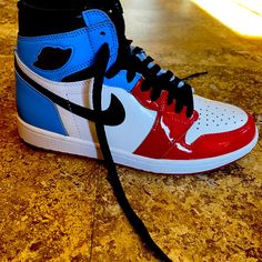 Excellent Condition, Never Worn Outside. Blue And Red Jordans, Blue Breathable High-top Jordan Shoes, Air Jordan 1 Royal Blue, Royal Blue Jordan 1's, Nike Blue High-top Skateboarding Sneakers, Nike Air Jordan 1 Retro, Shoes Nike Air, Air Jordan 1 Retro High Og, Air Jordan 1 Retro High