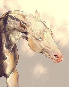 a drawing of a horse with an artistic look on it's face and neck