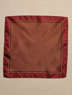 This refined pocket square is made from luxe silk for a pop of sheen color on your suit jacket.  Height: 13" (33cm) Width: 13" (33cm) Red Pocket Square, Red Pocket, Silk Pocket Square, Suit Style, Red Silk, Pocket Square, Paisley Print, Banana Republic, Lush